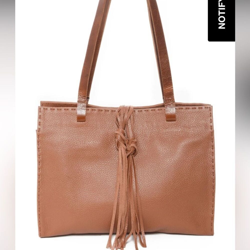 Carla Mancini Carmel camel brown tassel Large Shoulder Bag Neutral Classic